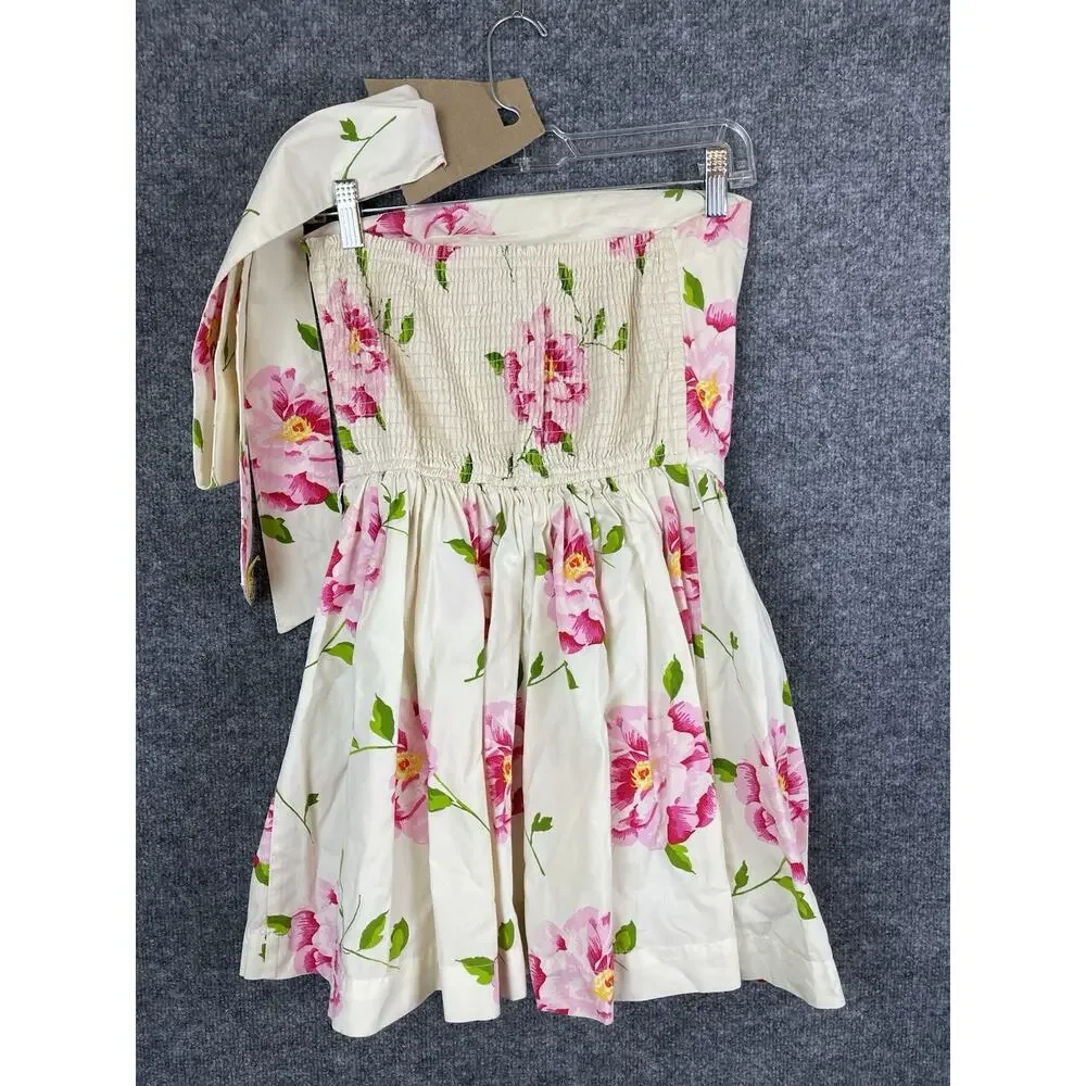 Abercrombie Y2k Women's Medium Payton Strapless Summer‎ Floral Sun Dress